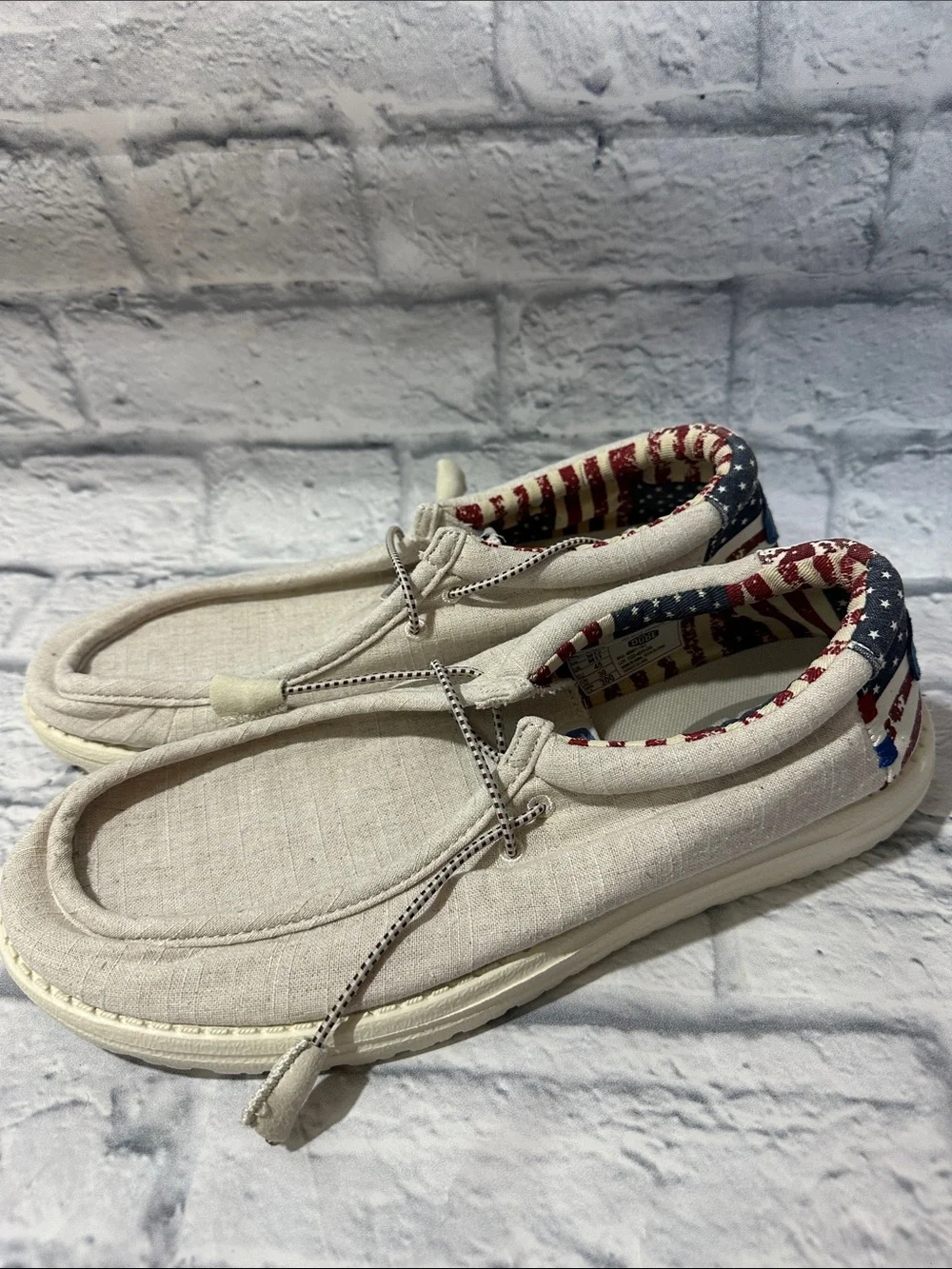 Hey Dude Patriotic Shoes Size 12